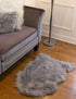 2' X 3' Black Faux Sheepskin Animal Print Washable Area Rug